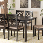 Baxton Studio Ramiro Modern and Contemporary Sand Fabric Upholstered and Dark Brown Finished Wood 7-Piece Dining Set