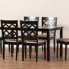 Baxton Studio Ramiro Modern and Contemporary Sand Fabric Upholstered and Dark Brown Finished Wood 7-Piece Dining Set