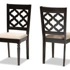Baxton Studio Ramiro Modern and Contemporary Sand Fabric Upholstered and Dark Brown Finished Wood 2-Piece Dining Chair Set