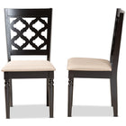 Baxton Studio Ramiro Modern and Contemporary Sand Fabric Upholstered and Dark Brown Finished Wood 2-Piece Dining Chair Set