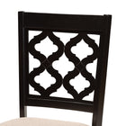 Baxton Studio Ramiro Modern and Contemporary Sand Fabric Upholstered and Dark Brown Finished Wood 2-Piece Dining Chair Set