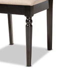 Baxton Studio Ramiro Modern and Contemporary Sand Fabric Upholstered and Dark Brown Finished Wood 2-Piece Dining Chair Set
