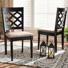 Baxton Studio Ramiro Modern and Contemporary Sand Fabric Upholstered and Dark Brown Finished Wood 2-Piece Dining Chair Set