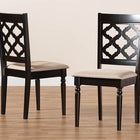 Baxton Studio Ramiro Modern and Contemporary Sand Fabric Upholstered and Dark Brown Finished Wood 2-Piece Dining Chair Set