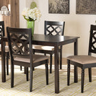 Baxton Studio Ramiro Modern and Contemporary Sand Fabric Upholstered and Dark Brown Finished Wood 5-Piece Dining Set