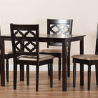 Baxton Studio Ramiro Modern and Contemporary Sand Fabric Upholstered and Dark Brown Finished Wood 5-Piece Dining Set