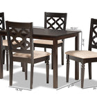 Baxton Studio Ramiro Modern and Contemporary Sand Fabric Upholstered and Dark Brown Finished Wood 5-Piece Dining Set