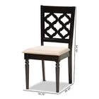 Baxton Studio Ramiro Modern and Contemporary Sand Fabric Upholstered and Dark Brown Finished Wood 2-Piece Dining Chair Set