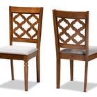 Baxton Studio Ramiro Modern and Contemporary Grey Fabric Upholstered and Walnut Brown Finished Wood 2-Piece Dining Chair Set
