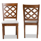Baxton Studio Ramiro Modern and Contemporary Grey Fabric Upholstered and Walnut Brown Finished Wood 2-Piece Dining Chair Set