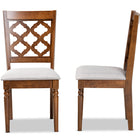 Baxton Studio Ramiro Modern and Contemporary Grey Fabric Upholstered and Walnut Brown Finished Wood 2-Piece Dining Chair Set