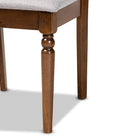 Baxton Studio Ramiro Modern and Contemporary Grey Fabric Upholstered and Walnut Brown Finished Wood 2-Piece Dining Chair Set