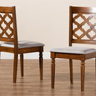 Baxton Studio Ramiro Modern and Contemporary Grey Fabric Upholstered and Walnut Brown Finished Wood 2-Piece Dining Chair Set