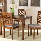 Baxton Studio Ramiro Modern and Contemporary Grey Fabric Upholstered and Walnut Brown Finished Wood 5-Piece Dining Set