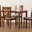 Baxton Studio Ramiro Modern and Contemporary Grey Fabric Upholstered and Walnut Brown Finished Wood 5-Piece Dining Set