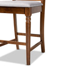 Baxton Studio Ramiro Modern and Contemporary Transitional Grey Fabric Upholstered and Walnut Brown Finished Wood 5-Piece Pub Set