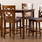 Baxton Studio Ramiro Modern and Contemporary Transitional Grey Fabric Upholstered and Walnut Brown Finished Wood 5-Piece Pub Set