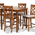 Baxton Studio Ramiro Modern and Contemporary Transitional Grey Fabric Upholstered and Walnut Brown Finished Wood 5-Piece Pub Set