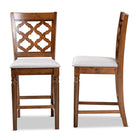 Baxton Studio Ramiro Modern and Contemporary Transitional Grey Fabric Upholstered and Walnut Brown Finished Wood 2-Piece Counter Stool Set