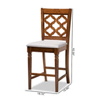 Baxton Studio Ramiro Modern and Contemporary Transitional Grey Fabric Upholstered and Walnut Brown Finished Wood 2-Piece Counter Stool Set