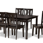 Baxton Studio Zamira Modern and Contemporary Transitional Dark Brown Finished Wood 7-Piece Dining Set