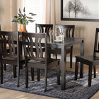 Baxton Studio Zamira Modern and Contemporary Transitional Dark Brown Finished Wood 7-Piece Dining Set