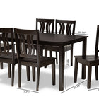 Baxton Studio Zamira Modern and Contemporary Transitional Dark Brown Finished Wood 7-Piece Dining Set