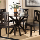 Baxton Studio Mare Modern and Contemporary Transitional Dark Brown Finished Wood 5-Piece Dining Set