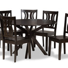 Baxton Studio Mare Modern and Contemporary Transitional Dark Brown Finished Wood 7-Piece Dining Set