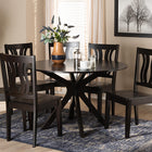 Baxton Studio Mare Modern and Contemporary Transitional Dark Brown Finished Wood 7-Piece Dining Set