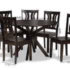 Baxton Studio Mare Modern and Contemporary Transitional Dark Brown Finished Wood 7-Piece Dining Set