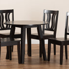 Baxton Studio Anesa Modern and Contemporary Transitional Dark Brown Finished Wood 5-Piece Dining Set