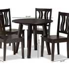 Baxton Studio Anesa Modern and Contemporary Transitional Dark Brown Finished Wood 5-Piece Dining Set