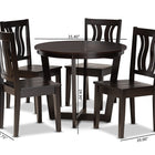 Baxton Studio Elodia Modern and Contemporary Transitional Dark Brown Finished Wood 5-Piece Dining Set