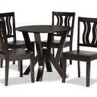 Baxton Studio Noelia Modern and Contemporary Transitional Dark Brown Finished Wood 5-Piece Dining Set