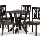 Baxton Studio Noelia Modern and Contemporary Transitional Dark Brown Finished Wood 5-Piece Dining Set