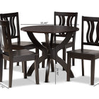 Baxton Studio Karla Modern and Contemporary Transitional Dark Brown Finished Wood 5-Piece Dining Set