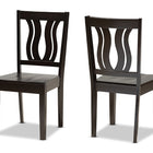 Baxton Studio Fenton Modern and Contemporary Transitional Dark Brown Finished Wood 2-Piece Dining Chair Set