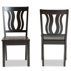 Baxton Studio Fenton Modern and Contemporary Transitional Dark Brown Finished Wood 2-Piece Dining Chair Set