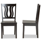Baxton Studio Fenton Modern and Contemporary Transitional Dark Brown Finished Wood 2-Piece Dining Chair Set