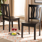 Baxton Studio Fenton Modern and Contemporary Transitional Dark Brown Finished Wood 2-Piece Dining Chair Set