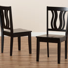 Baxton Studio Fenton Modern and Contemporary Transitional Dark Brown Finished Wood 2-Piece Dining Chair Set