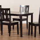 Baxton Studio Zamira Modern and Contemporary Transitional Dark Brown Finished Wood 5-Piece Dining Set