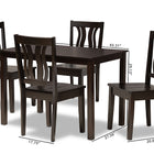 Baxton Studio Zamira Modern and Contemporary Transitional Dark Brown Finished Wood 5-Piece Dining Set