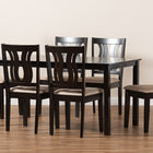 Baxton Studio Fenton Modern and Contemporary Sand Fabric Upholstered and Dark Brown Finished Wood 7-Piece Dining Set