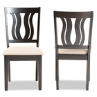 Baxton Studio Fenton Modern and Contemporary Sand Fabric Upholstered and Dark Brown Finished Wood 2-Piece Dining Chair Set