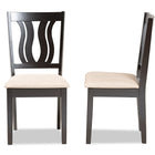 Baxton Studio Fenton Modern and Contemporary Sand Fabric Upholstered and Dark Brown Finished Wood 2-Piece Dining Chair Set