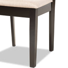 Baxton Studio Fenton Modern and Contemporary Sand Fabric Upholstered and Dark Brown Finished Wood 2-Piece Dining Chair Set