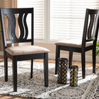 Baxton Studio Fenton Modern and Contemporary Sand Fabric Upholstered and Dark Brown Finished Wood 2-Piece Dining Chair Set