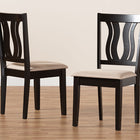 Baxton Studio Fenton Modern and Contemporary Sand Fabric Upholstered and Dark Brown Finished Wood 2-Piece Dining Chair Set